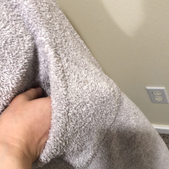 Barefoot Dreams Cozychic Knit Robe Size 1 Small Medium Gray Cream Marl Knit - Picture 3 of 13